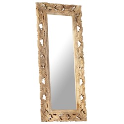 Miroir sculpté à la main Marron 110x50 cm Bois de manguier 