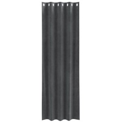 Rideaux occultants avec œillets 2 pcs en velours gris clair 