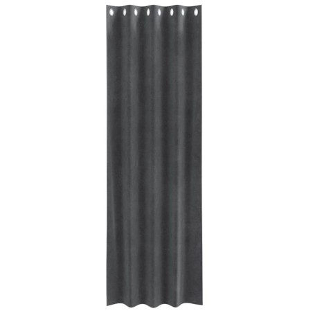 Rideaux occultants avec œillets 2 pcs en velours gris clair 