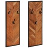 Porte-manteaux 2 pcs 35x1x90 cm bois massif acacia 