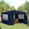 Tente de réception avec parois latérales 4x4 m Bleu 90 g/m² 