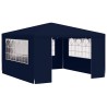 Tente de réception avec parois latérales 4x4 m Bleu 90 g/m² 