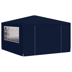 Tente de réception avec parois latérales 4x4 m Bleu 90 g/m² 