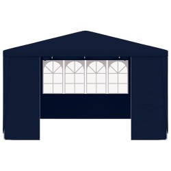 Tente de réception avec parois latérales 4x4 m Bleu 90 g/m² 