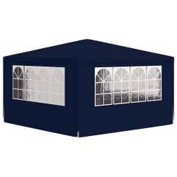 Tente de réception avec parois latérales 4x4 m Bleu 90 g/m² 