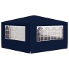 Tente de réception avec parois latérales 4x4 m Bleu 90 g/m² 