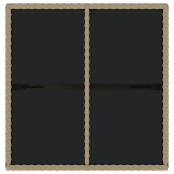 Table de jardin Beige 109x107x74 cm Résine tressée et verre 