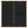 Table de jardin Beige 109x107x74 cm Résine tressée et verre 