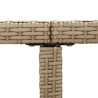 Table de jardin Beige 109x107x74 cm Résine tressée et verre 