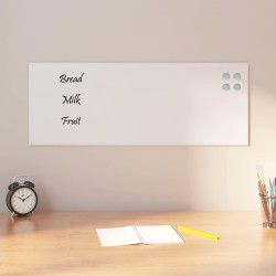 Tableau noir magnétique mural Blanc 80x30 cm Verre trempé 