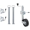 Cric à roue pour remorque 60 mm 2 tubes de soutien 3 pinces 
