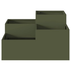 Jardinière 80x80x48 cm Vert olive Acier 