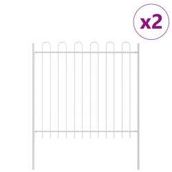 Clôture de jardin , blanche avec sommet en arc, 3,4x1,5 m en acier 
