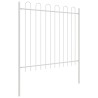 Clôture de jardin , blanche avec sommet en arc, 3,4x1,5 m en acier 