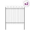 Clôture de jardin avec sommet en arc gris 3,4x1,5 m en acier 