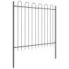 Clôture de jardin avec sommet en arc gris 3,4x1,5 m en acier 