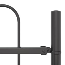Clôture de jardin avec sommet en arc gris 3,4x1,5 m en acier 