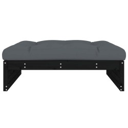 Repose-pied de jardin 120x80 cm noir bois de pin massif 