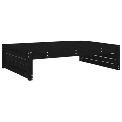 Repose-pied de jardin 120x80 cm noir bois de pin massif 