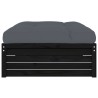 Repose-pied de jardin 120x80 cm noir bois de pin massif 