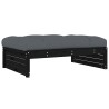 Repose-pied de jardin 120x80 cm noir bois de pin massif 