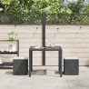 Tabourets jardin coussins 2 pcs noir 40x40x43 cm résine tressée 