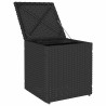 Tabourets jardin coussins 2 pcs noir 40x40x43 cm résine tressée 