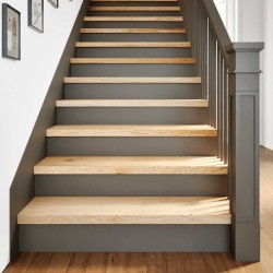 Marches d'escalier 2 pcs non traité bois de chêne massif 