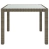 Table de jardin 90x90x75 cm Verre trempé et résine tressée Gris 