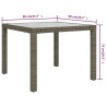 Table de jardin 90x90x75 cm Verre trempé et résine tressée Gris 