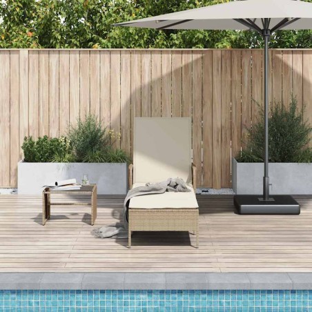 Lounge de Soleil Beige et crème Rotin PE 157 x 55 x 92 cm Pliable 