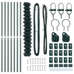 Jeu de Poteaux de Clôture Vert 1.6 x 10 m Acier galvanisé 