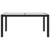 Table de jardin 150x90x75cm Verre trempé et résine tressée Noir 