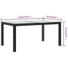 Table de jardin 150x90x75cm Verre trempé et résine tressée Noir 
