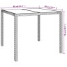 Table de jardin 90x90x75cm Verre trempé et résine tressée Beige 