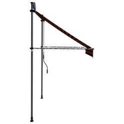 Auvent manuel rétractable avec LED 200 cm Orange et marron 