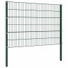 Panneau de clôture avec poteaux Fer 1,7 x 1,2 m Vert 