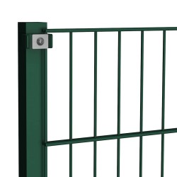 Panneau de clôture avec poteaux Fer 1,7 x 1,2 m Vert 