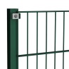 Panneau de clôture avec poteaux Fer 1,7 x 1,2 m Vert 