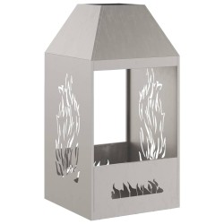 brasero 50x50x100 cm en acier vieilli 