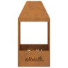 brasero 50x50x100 cm en acier vieilli 