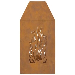 brasero 50x50x100 cm en acier vieilli 