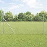 Jeu de Poteaux de Clôture Argent 1.4 x 10 m Acier galvanisé 