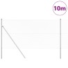 Jeu de Poteaux de Clôture Argent 1.4 x 10 m Acier galvanisé 