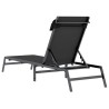 Chaise Longue Noire Acier, Textilène Simple Accoudoirs réglables 