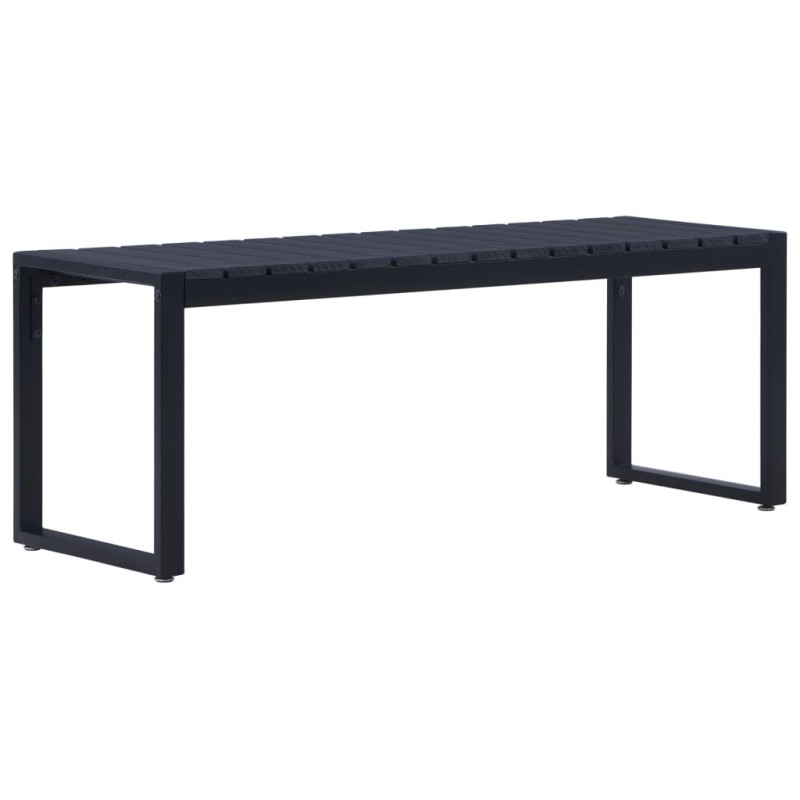 Banc de jardin 120,5 cm Panneau PS Noir Banc de jardin 120,5 cm Panneau PS Noir