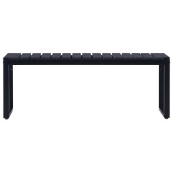 Banc de jardin 120,5 cm Panneau PS Noir 