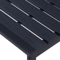 Banc de jardin 120,5 cm Panneau PS Noir 