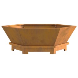 Foyer Hexagonal 75x75x28 cm Acier Weathering 