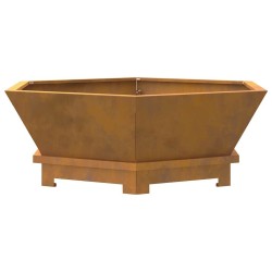 Foyer Hexagonal 75x75x28 cm Acier Weathering 